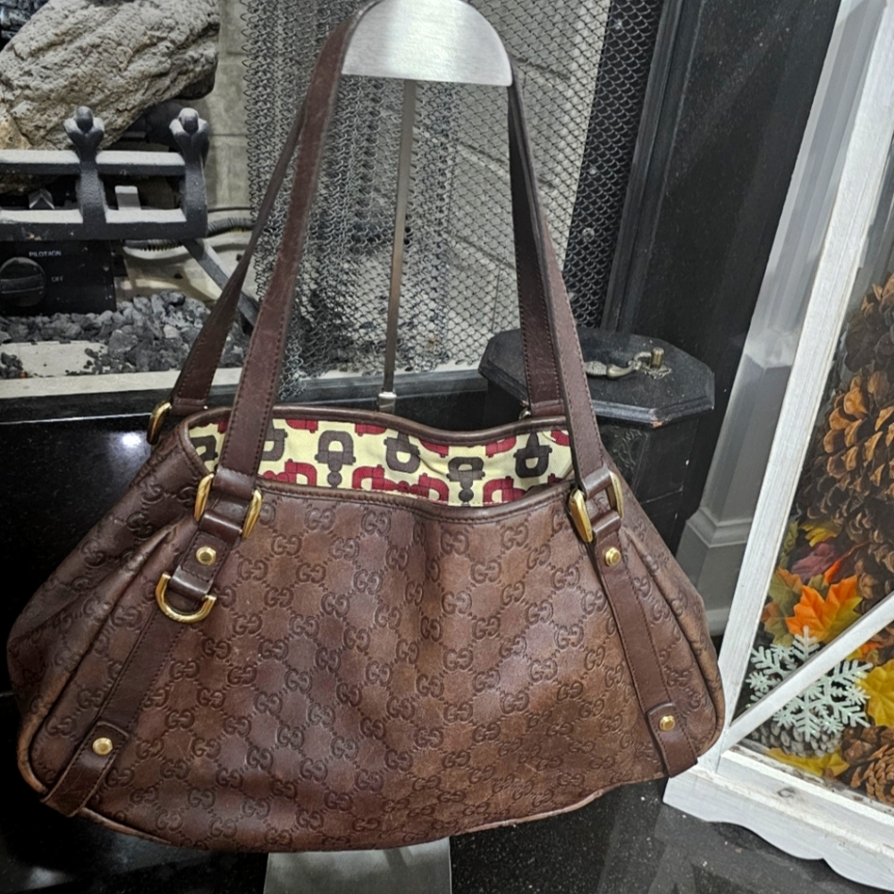 Gucci Brown Guccissima Leather Medium Abbey Hobo